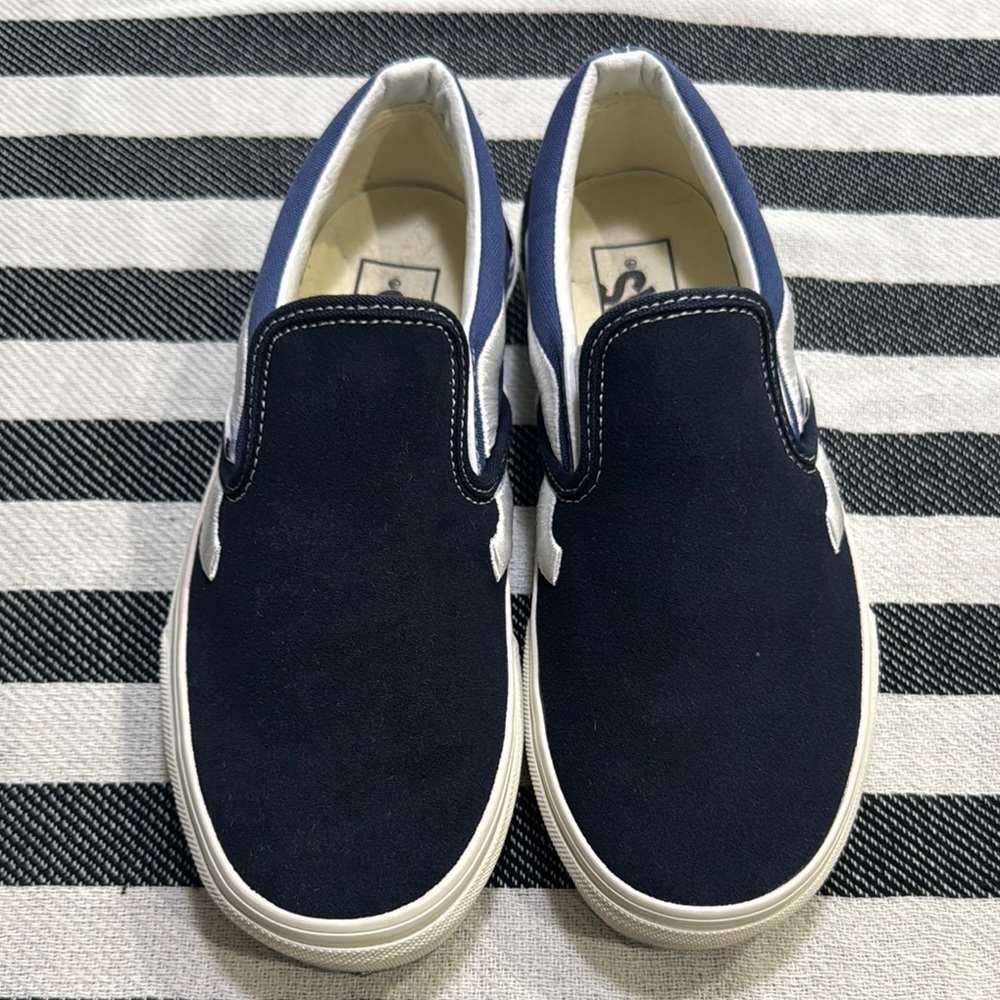 Vans Navy Blue Slip-On Canvas Shoes